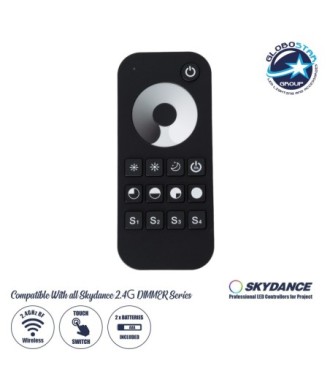 GloboStar® 71569 RT1 SKYDANCE Ασύρματο Χειριστήριο Αφής RF 2.4Ghz 1 Group για όλα τα Μονόχρωμα SKYDANCE Controller DC 3V 2 x AAA - IP20 Μαύρο Μ12.2 x Π5.3 x Υ1.7cm - 5 Years Warranty